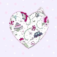 Opakowanie Karnet Swarovski kwadrat Serce