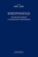 Okładka książki Korespondencja Władysława Weryhy z K. Twardowskim