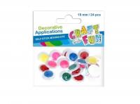 Opakowanie Ozdoba dekoracyjna kolorowe oczy 18mm 24el