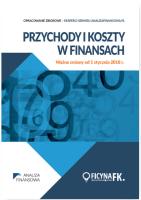 Okładka książki Przychody i koszty w finansach Ważne zmiany od 1 stycznia 2018 r.