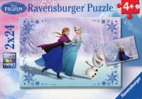 Puzzle 2x24 Kraina Lodu Siostry. Wydawca: Ravensburger. SmakLiter.pl Opakowanie Puzzle 2x24 Kraina Lodu Siostry