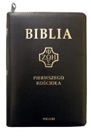 Okładka książki Biblia pierwszego Kościoła z paginatorami czarna