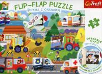 Flip-Flap Puzzle z okienkiem 36 Pojazdy. Wydawca: Trefl. SmakLiter.pl Opakowanie Flip-Flap Puzzle z okienkiem 36 Pojazdy