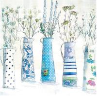 Opakowanie Karnet kwadrat z kopertą Five Vases in Blues