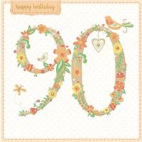 Opakowanie Karnet kwadrat z kopertą Urodziny 90