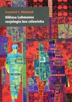 Okładka książki Niklasa Luhmanna socjologia bez człowieka