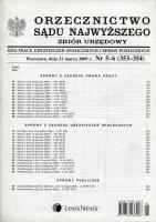 Orzecznictwo Sądu Najwyższego 5-6/2009 Zbiór urzędowy. Wydawca: LexisNexis. SmakLiter.pl Opakowanie Orzecznictwo Sądu Najwyższego 5-6/2009 Zbiór urzędowy