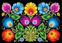 Opakowanie Pocztówka - Nr.6 Kodra z kwiatami czarna FOLKSTAR