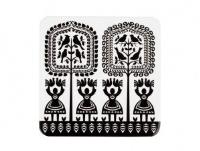 Opakowanie Podkładka korkowa FOLK na ludowo- kurpiowska biała