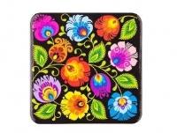 Opakowanie Podkładka korkowa FOLK na ludowo - łowicka czarna