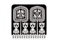 Opakowanie Podkładka korkowa FOLK na ludowo-kurpiowska czarna