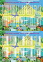 Okładka książki Podkładka na biurko A2 tabliczka mnożenia prehistoria dwustronna laminowana