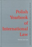 Opakowanie Polish Yearbook of International Law XXXVI 2016