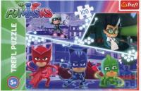 Puzzle 100 Pidżamersi w akcji. Wydawca: Trefl. SmakLiter.pl Opakowanie Puzzle 100 Pidżamersi w akcji