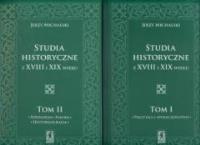 Okładka książki Studia historyczne z XVIII i XIX wieku Tom 1 - 2