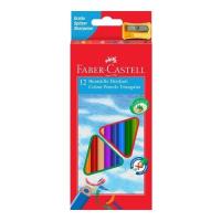 Trójkątne kredki Eco 12 kolorów. Wydawca: Faber-Castell. SmakLiter.pl Opakowanie Trójkątne kredki Eco 12 kolorów