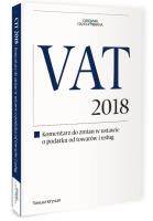 VAT 2018. Autor: Krywan Tomasz. SmakLiter.pl Okładka książki VAT 2018