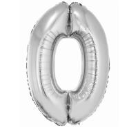 Okładka książki Balon foliowy cyfra '0' srebrna 85cm