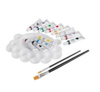 Opakowanie Farbki olejne 12 kolorów+paleta+pędzelek EASY