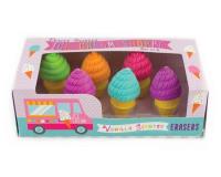 Gumki do ścierania pachnące słodkie Lody 6 gumek. Wydawca: Kolorowe Baloniki. SmakLiter.pl Opakowanie Gumki do ścierania pachnące słodkie Lody 6 gumek