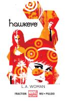 Hawkeye. T.3 L.A. Woman. Autor: Matt Fraction, Annie Wu, Javier Pulido. SmakLiter.pl Okładka książki Hawkeye. T.3 L.A. Woman