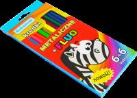 Okładka książki Kredki ołówkowe 12 kolorów metaliczne + fluo 6689