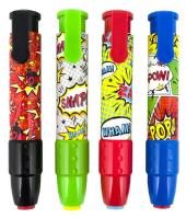 Mechaniczne Gumki do Ścierania Komiks. Wydawca: Kolorowe Baloniki. SmakLiter.pl Opakowanie Mechaniczne Gumki do Ścierania Komiks