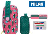 Opakowanie Multipiórnik Milan owalny z 4 piórnikami Cactus