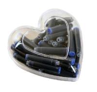 Opakowanie Naboje do piór niebieskie 50 sztuk Serce