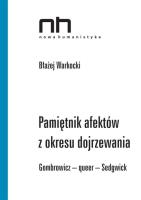 Okładka książki Pamiętnik afektów z okresu dojrzewania. Gombrowicz - queer - Sedgwick