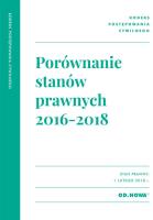 Okładka książki Porównanie stanów prawnych KPC 2016-2018