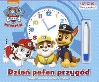 Okładka książki 'Psi Patrol. Napisz to... która godzina?  Dzień pełen przygód'