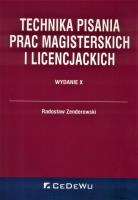 Technika pisania prac mag. i lic. wyd. 10. Autor: Zenderowski Radosław. SmakLiter.pl Okładka książki Technika pisania prac mag. i lic. wyd. 10