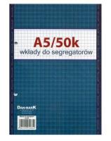 Wkłady do segreagatora A5/50k biały kratka. Wydawca: DAN-MARK. SmakLiter.pl Opakowanie Wkłady do segreagatora A5/50k biały kratka