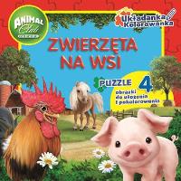 Okładka książki 'Animal Club. Układanka-kolorowanka PUZZLE  Zwierzęta na wsi'