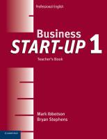 Business Start-Up 1 Teacher's Book. Autor: Ibbotson Mark, Stephens Bryan. SmakLiter.pl Okładka książki Business Start-Up 1 Teacher's Book