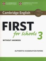 Okładka książki Cambridge English First for Schools 3 Student's Book without Answers