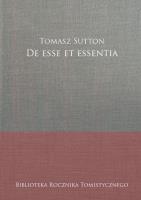 Okładka książki De esse et essentia