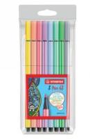 Opakowanie Flamastry Pen 68 pastel 8 kolorów STABILO