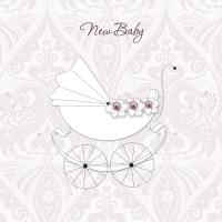 Okładka książki Karnet Swarovski kwadrat CL0108 Narodziny wózek