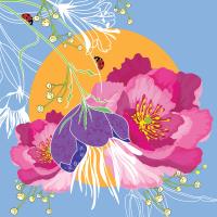 Opakowanie Karnet Swarovski kwadrat Kwiaty