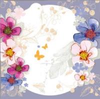 Opakowanie Karnet Swarovski kwadrat Kwiaty jasnoniebieski