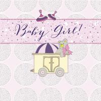 Opakowanie Karnet Swarovski kwadrat Narodziny dziewczyna wagonik