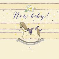 Opakowanie Karnet Swarovski kwadrat Narodziny konik na biegunach