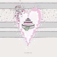 Opakowanie Karnet Swarovski kwadrat Ślub tort w sercu