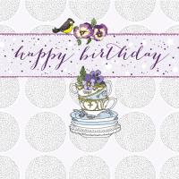 Opakowanie Karnet Swarovski kwadrat Urodziny filiżanki