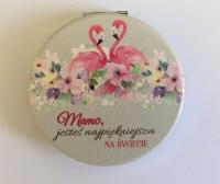 Lusterko składane, Mamo, jesteś najpiękniejsza na świecie!, Flaming. Wydawca: Jawi. SmakLiter.pl Opakowanie Lusterko składane, Mamo, jesteś najpiękniejsza na świecie!, Flaming