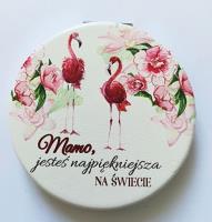 Lusterko składane, Mamo, jesteś najpiękniejsza na świecie!, Flaming. Wydawca: Jawi. SmakLiter.pl Opakowanie Lusterko składane, Mamo, jesteś najpiękniejsza na świecie!, Flaming