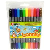 Mazaki Bonnini dwustronne 12 kolorów. Wydawca: Noster. SmakLiter.pl Opakowanie Mazaki Bonnini dwustronne 12 kolorów