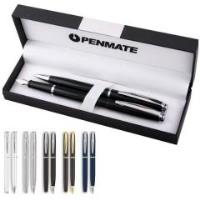 Opakowanie Penmate komplet długopis+pióro wieczne Virtuo czarno-srebrny TT7647
